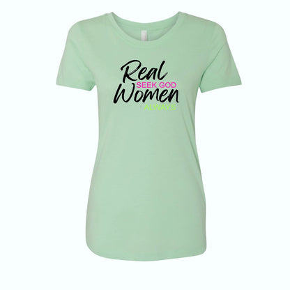 Real Woman seek God - mint Tee